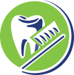 Tooth and toothbrush logo