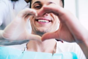 Smiling man at dental checkup