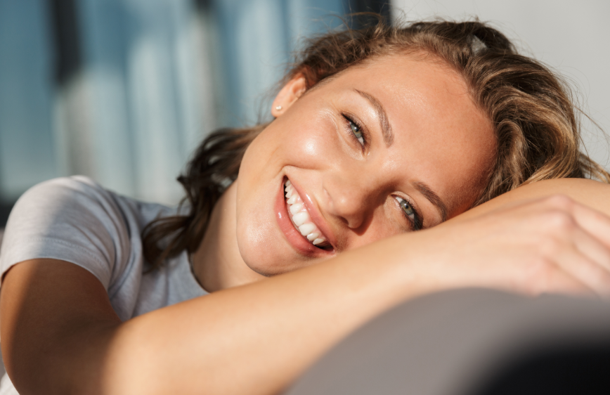Woman smiling